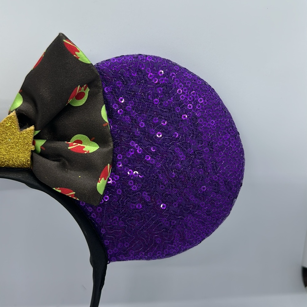 Disney villains Purple Sequin Kids Costume Headband with Gold Crown - Picture 4 of 6